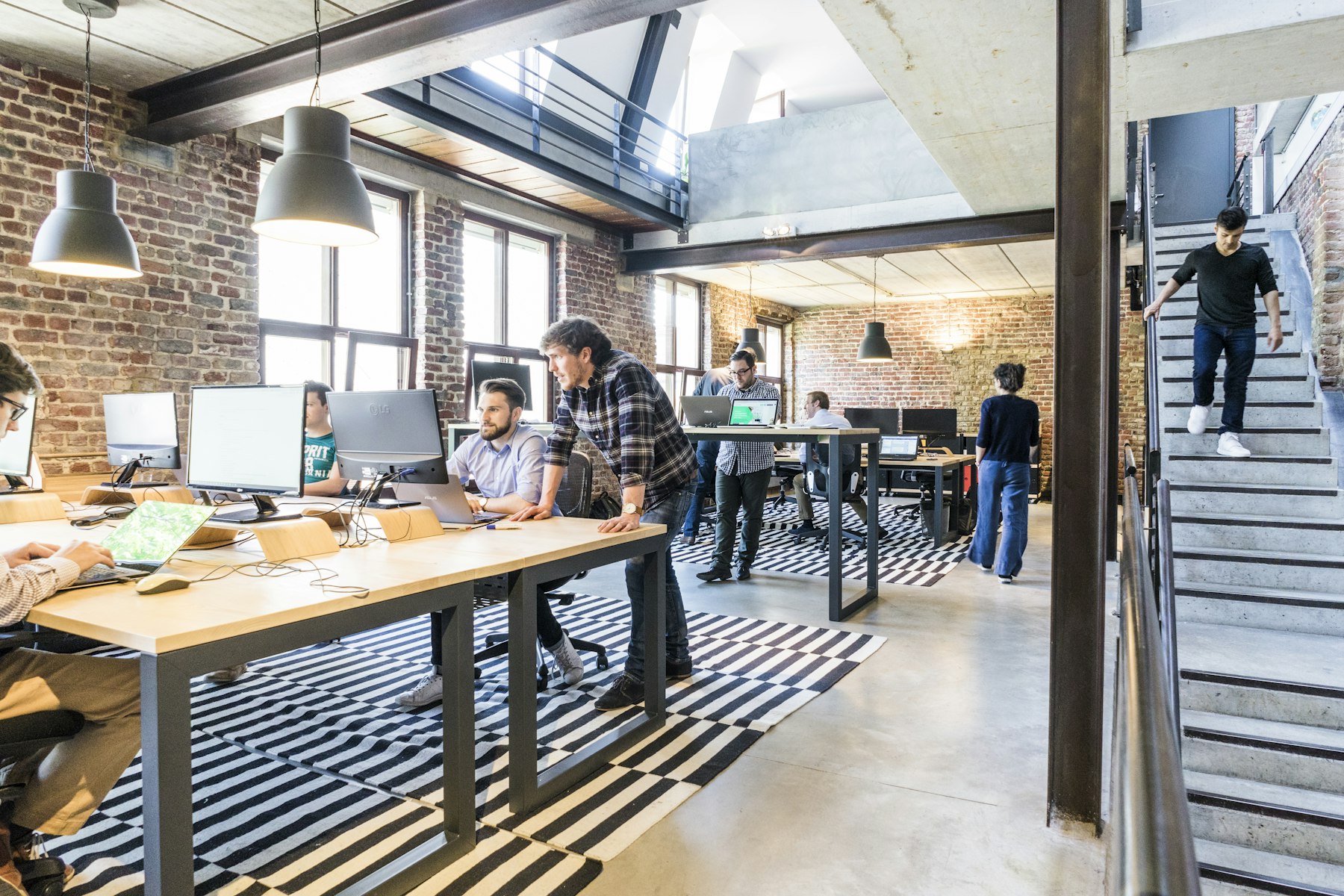 Team working in a modern open-plan office